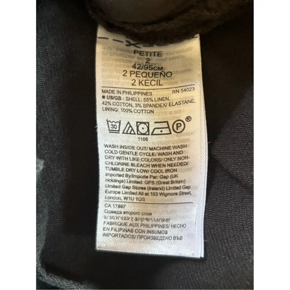 Banana Republic Black Linen Cotton Blend Romper Womens Size 2 Petite